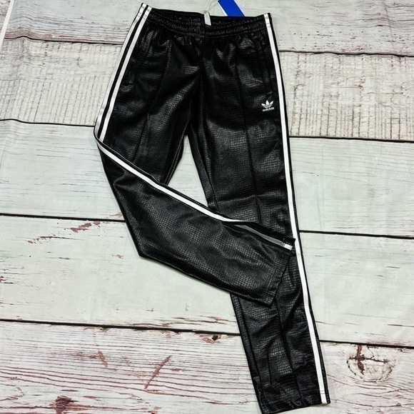 ADIDAS ORIGINALS PREMIUM FAUX LEATHER SST LUXE TRACK PANTS Python skin Small nwt - Picture 1 of 16